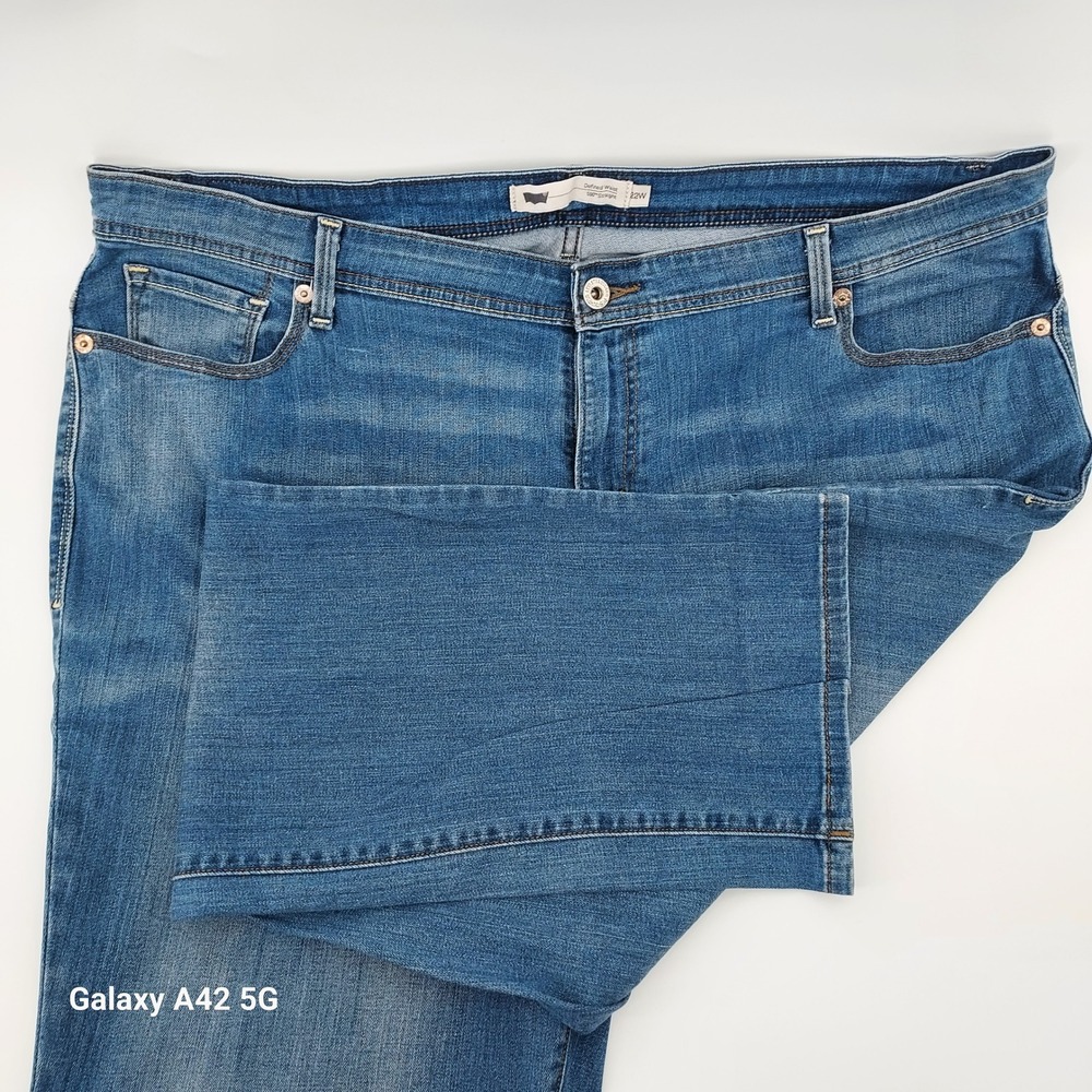 Levis 580 Defined Waist Straight Leg‎ Jeans Blue Medium Wash 22W 10580-0009
